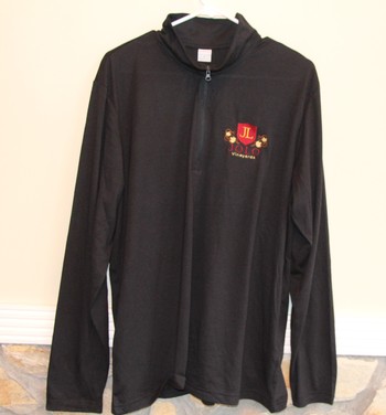 Pull-Over Long Sleeve Black Zip With Logo X-Large